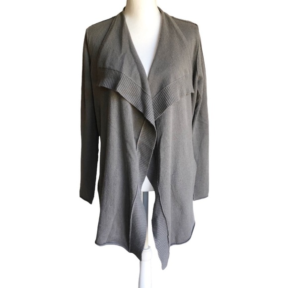 360 Cashmere Sweaters - 360 Cashmere Open Drape Gray Cardigan Small